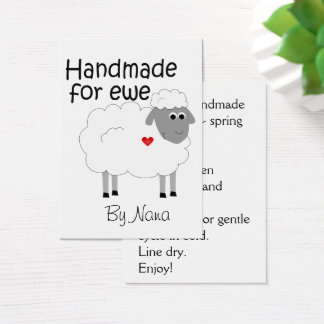 Fabriqué à la main pour Ewe - hangtag / carte cade