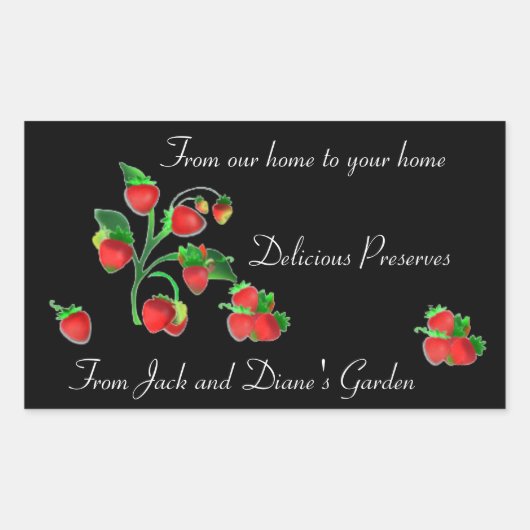 Fabriqué à la main pour vous Étiquette de fraises  (Devant)