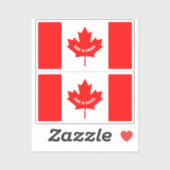 Fabriqué au Canada stickers vinyle avec drapeau ca (Feuille)