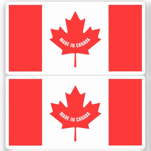 Fabriqué au Canada stickers vinyle avec drapeau ca (Recto)