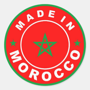 fabriqué au maroc étiquette de produit du drapeau 