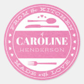 Fabriqué avec Amour Alimentation Sticker cadeau Kr (Devant)