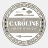 Fabriqué avec Amour Aliments Cadeau Sticker gris k (Devant)