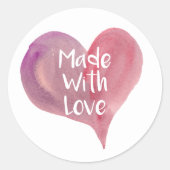 Fabriqué avec amour, autocollant de cœur (Devant)