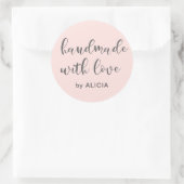 Fabriqué avec amour | Autocollant Pastel Personnal (Sac)