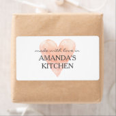 Fabriqué avec amour coeur corail maison étiquettes (En situation)