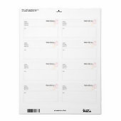 Fabriqué avec amour coeur expédition étiquette (Feuille entière)