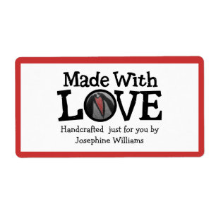 Fabriqué avec amour - étiquette cadeau artisanale