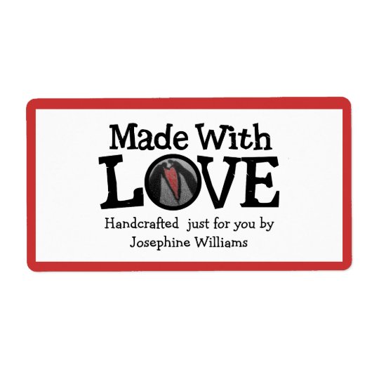 Fabriqué avec amour - étiquette cadeau artisanale (Devant)