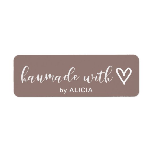 Fabriqué avec Amour | Étiquette Monogramme Pastel (Devant)