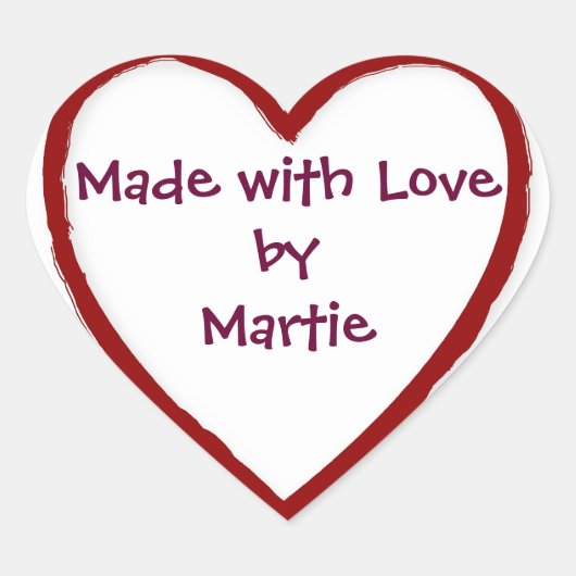 Fabriqué avec amour par vous - Stickers Coeur (Devant)