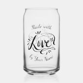 Fabriqué avec amour peut verre pour les boissons d (Recto)
