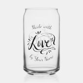 Fabriqué avec amour peut verre pour les boissons d (Verso)