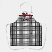 Fabriqué avec amour Tablier personnalisé en gris (Recto)