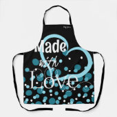 Fabriqué avec amour Tablier personnalisé en noir (Recto)