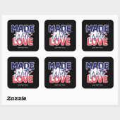 Fabriqué avec autocollant d'amour (Feuille)