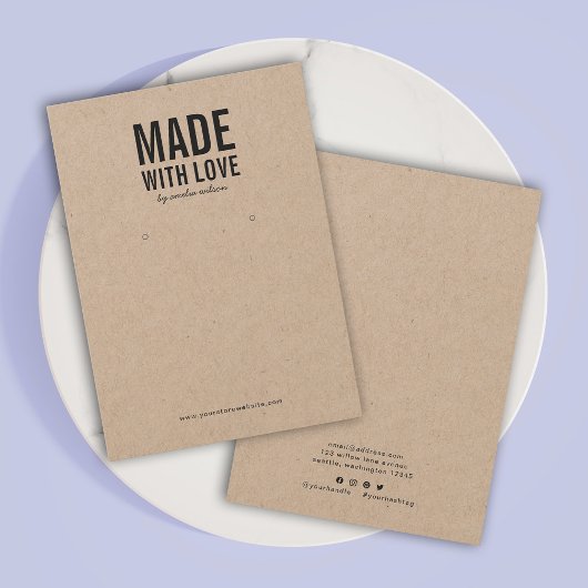 Fabriqué avec la carte d'affichage d'oreille Kraft