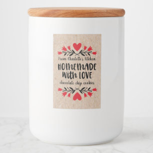 Fabriqué avec l'amour Étiquette de nourriture et d