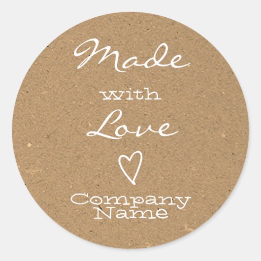 Fabriqué avec l'amour Étiquette Symbole cardiaque  (Devant)