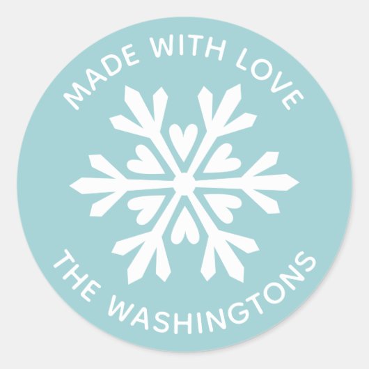 Fabriqué avec l'amour Sticker Flocon de neige de N (Devant)