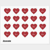 Fabriqué avec Love Heart Shape Étiquette produit (Feuille)