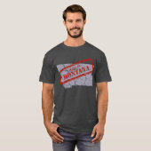 Fabriqué dans Montana Grunge Map Mens Grey T-shirt (Devant entier)