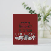 Fabriqué Dans [Votre Nom] Carte Recette Cuisine To (Debout devant)