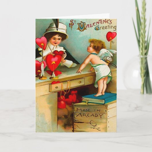 Fabriqué en Arcady - Carte Vintage Saint Valentin (Devant)