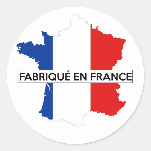 fabriqué en france carte pays drapeau étiquette (Devant)