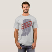 Fabriqué en Indiana Grunge Map T-shirt gris (Devant entier)