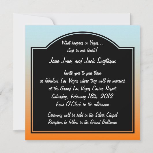 Fabrique Las Vegas Faire-part de mariage (Dos)