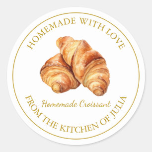 Fabriqué maison avec amour Étiquette Croissant fra