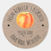 Fabriqué maison avec amour Peach Étiquette de conf (Devant)