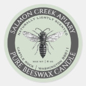 Fabriqué Par Bees Queen Bee Cire Étiquette Sage (Devant)