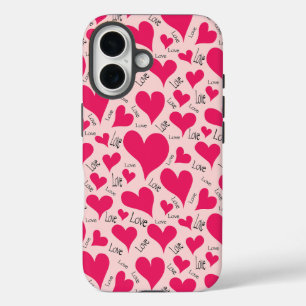 Fabriqué par l'homme : coque iphone aux coeurs ros