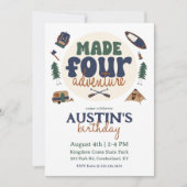 Fabriqué pour l'aventure 4e invitation anniversair (Devant)