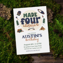 Fabriqué pour l'aventure 4e invitation anniversair