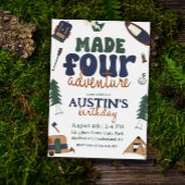 Fabriqué pour l'aventure 4e invitation anniversair