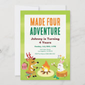 Fabriqué quatre Aventure 4e Invitation anniversair (Devant)