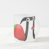 FABRIQUER LA MAIN Fraise PI Verre givrée Mug (Devant droit)