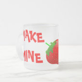 FABRIQUER LA MAIN Fraise PI Verre givrée Mug (Devant gauche)