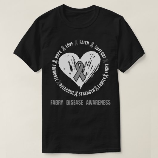 Fabry Disease Awareness Brain Disease Related hear T-shirt (Design voorkant)