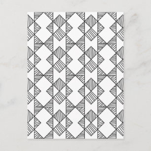 Fabulair zwart en wit geometrisch Collectie Briefkaart