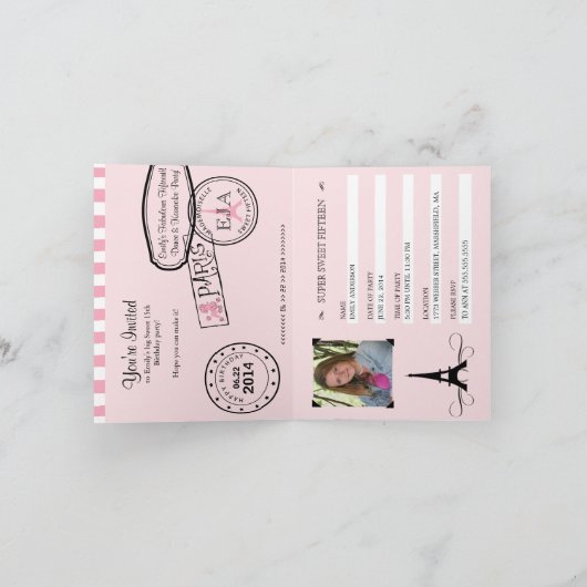 Fabuleuse 15e Invitation Passport (Intérieur)