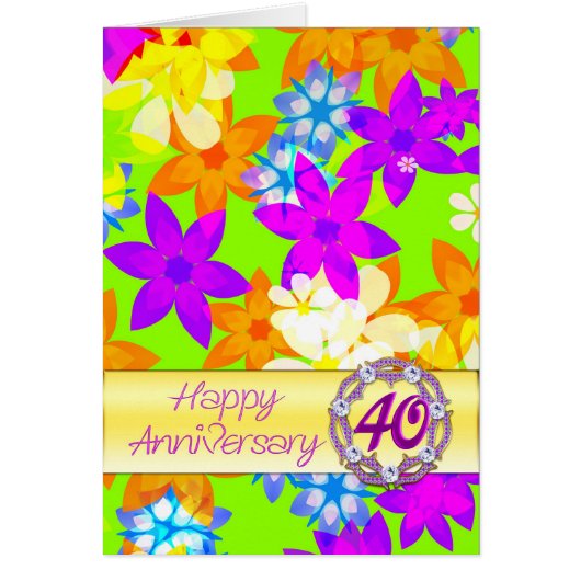 Fabuleuses fleurs 40e anniversaire pour un couple (Devant)