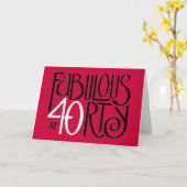 Fabuleux 40 noir blanc rouge carte d'anniversaire (Fleur jaune)