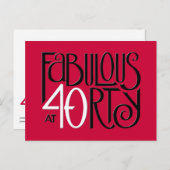 Fabuleux 40 noir blanc rouge carte postale (Devant / Derrière)