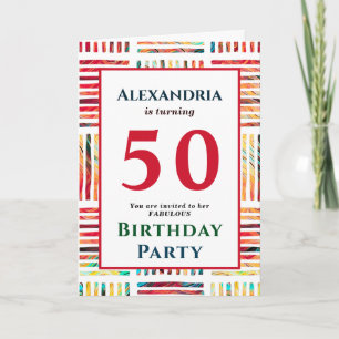 Fabuleux 50 Anniversaire Photo Invitation Personna