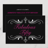 Fabuleux 50e anniversaire Invitation (Devant / Derrière)