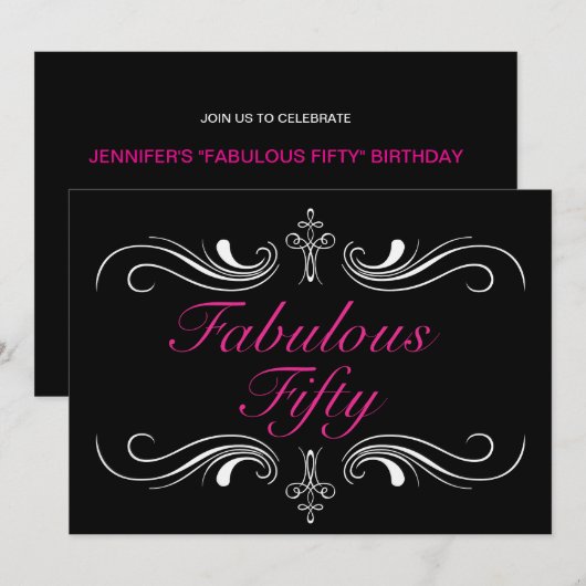 Fabuleux 50e anniversaire Invitation (Devant / Derrière)